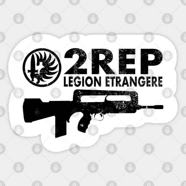 2 REP Foreign Legion (distressed) Sticker by TCP